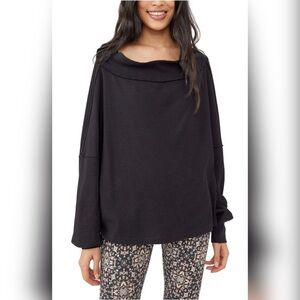 We The Free Black Cowl Neck Sweater